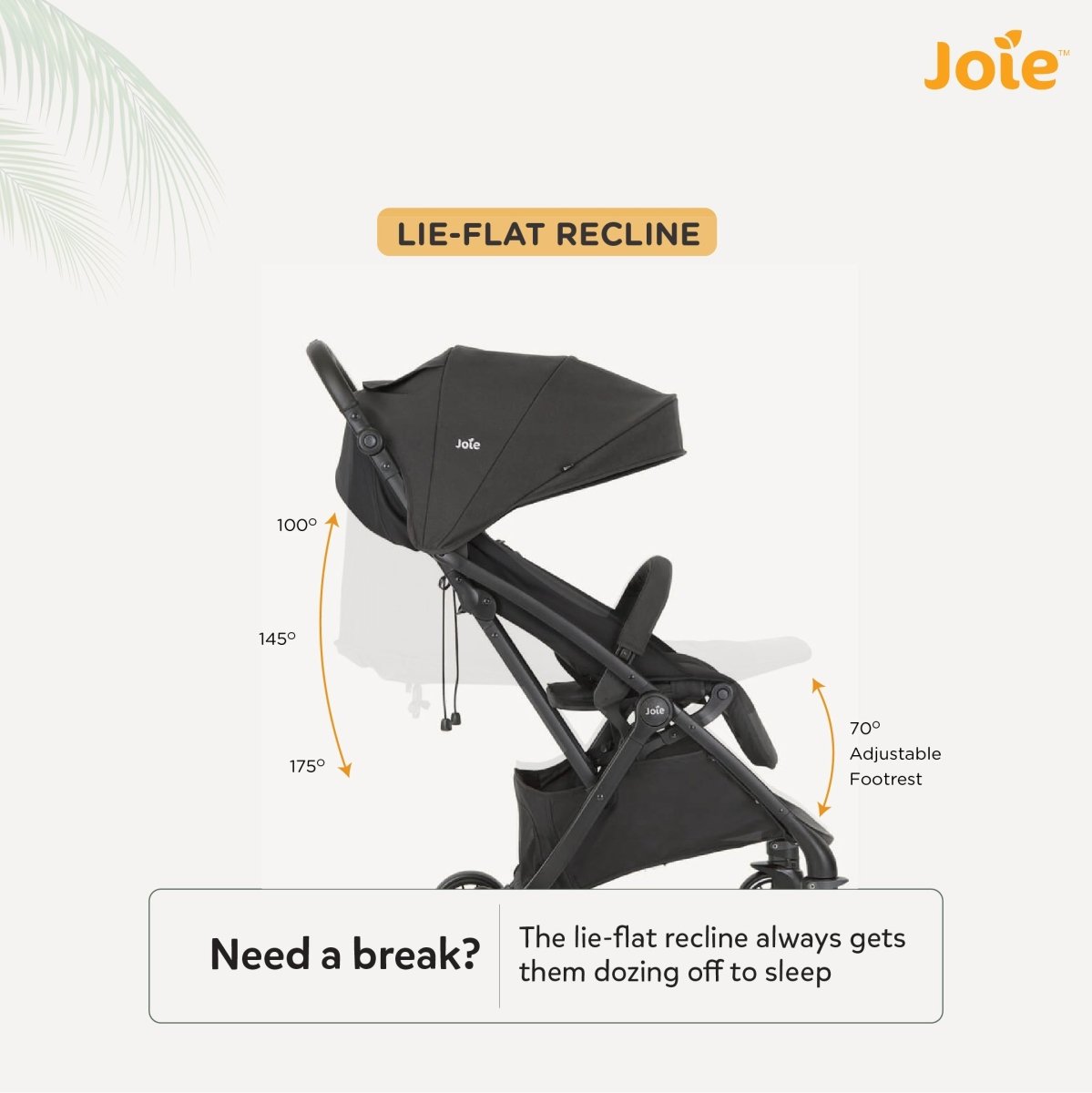 Joie Tourist Lightweight Baby Stroller – Flat Reclining Seat | One-Hand Fold | Travel System Compatible with Rain Cover, Travel Bag & Adapters | Lightweight Stroller for 0 to 3 Years (Upto 15Kg) – Shale