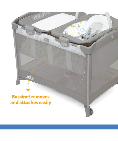 Joie Commuter Change & Bounce Travel Cot with Changer & Snoozing Seat | Play Yard - Starry Night - MINIMEE KIDS