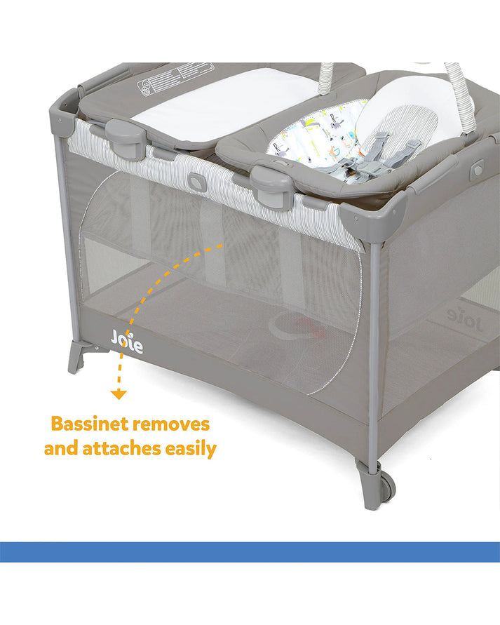 Joie Commuter Change & Bounce Travel Cot with Changer & Snoozing Seat | Play Yard - Starry Night - MINIMEE KIDS
