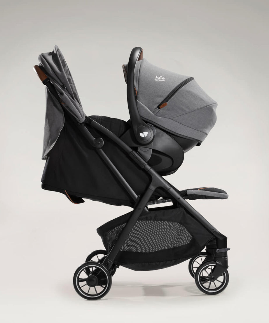 Joie Parcel™ Signature Lightweight Stroller | 3-in-1 Travel System Ready | Birth to 22kg (Approx. 4 Years) | Autoclick™ Magnetic Buckles & Compact Freestanding Fold | Includes Carry Bag & Rain Cover - MINIMEE KIDS