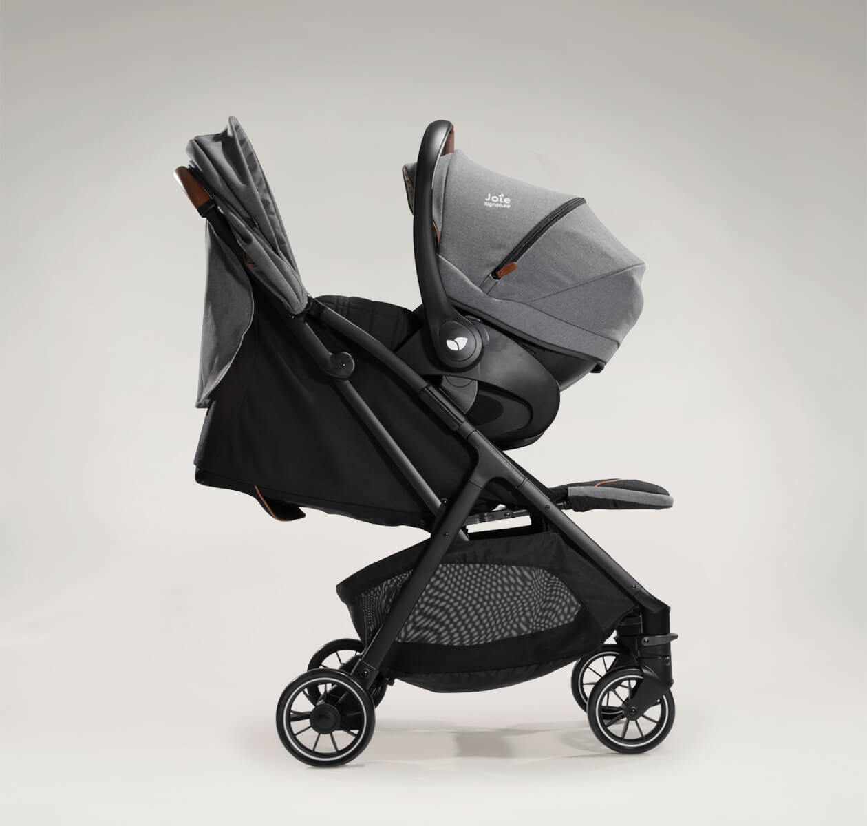 Joie Signature Parcel - Carbon - Versatile 3-in-1 Compact Stroller, Supports up to 22kg