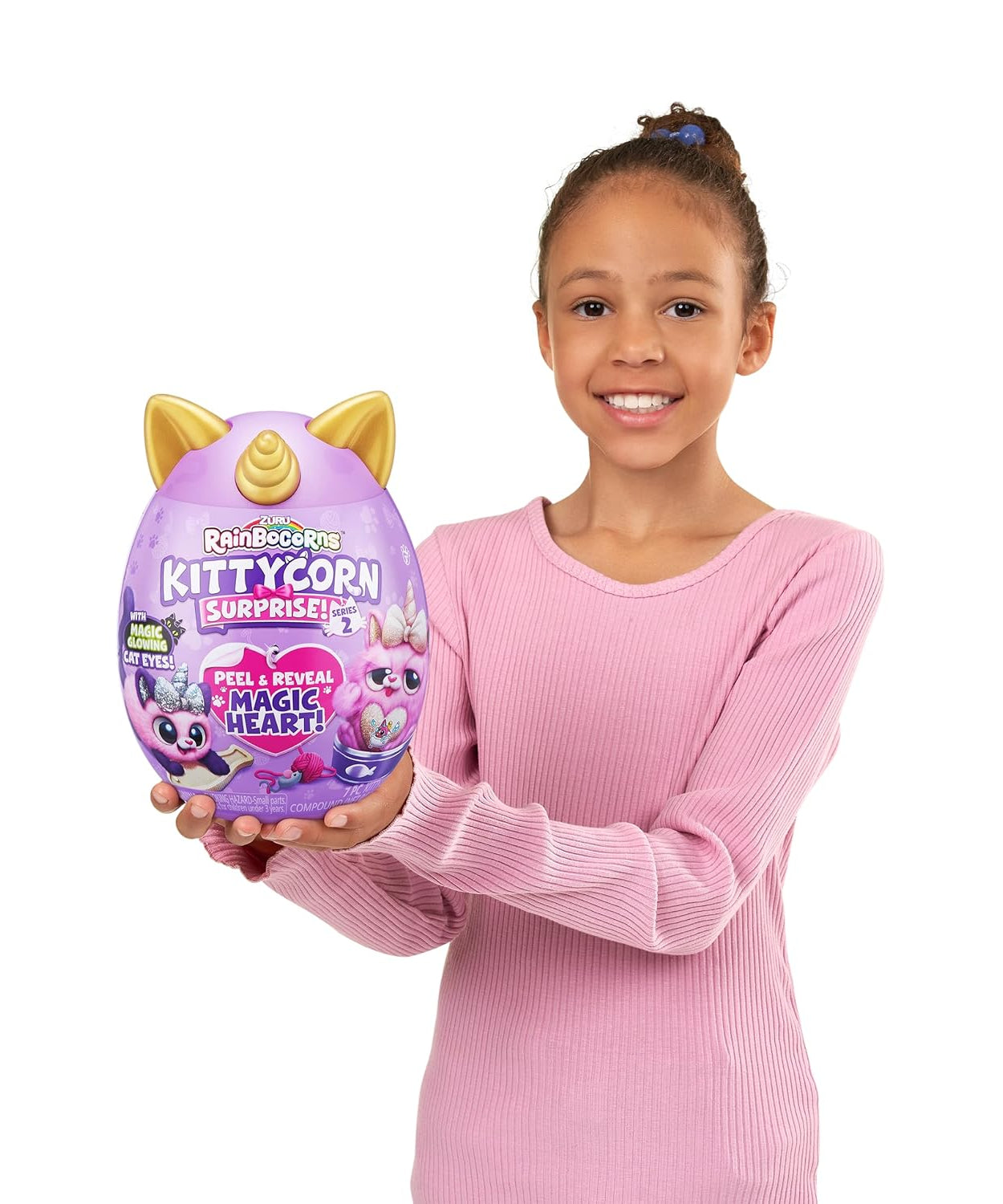 Rainbocorns Kittycorn Surprise Series 2, Starla the American Short Hair Cat - Collectible Plush with 10 Surprises to Unbox, Peel and Reveal Heart, Stickers, Ages 3+