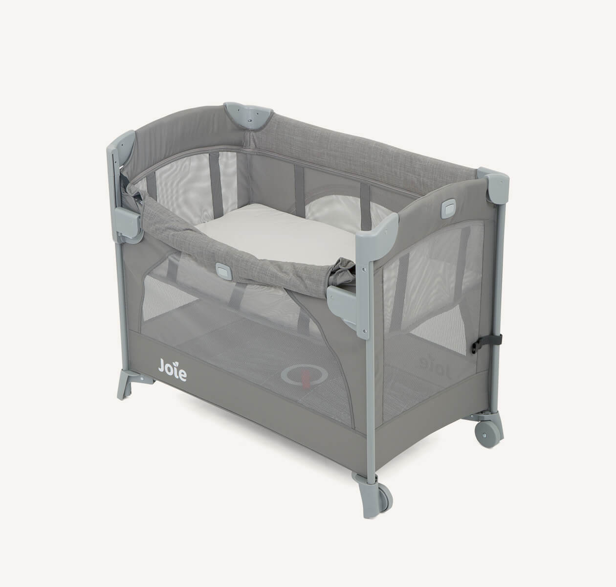 Joie Kubbie Sleep Bedside Crib & Compact Travel Cot - Foggy Grey - 0 to 36 Months - MINIMEE KIDS