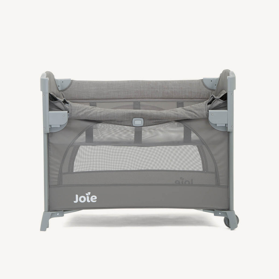 Joie Kubbie Sleep Bedside Crib & Compact Travel Cot - Foggy Grey - 0 to 36 Months