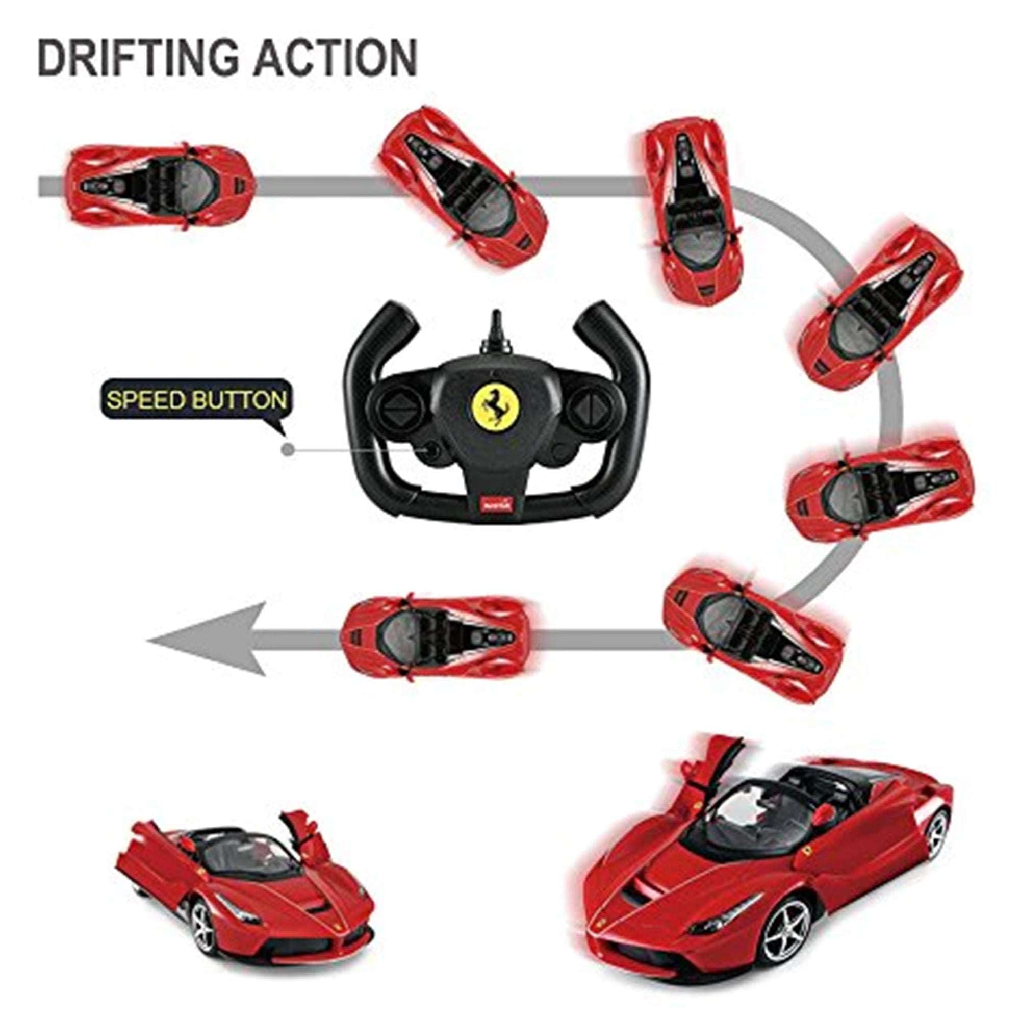 Rastar LaFerrari Aperta RC Car 1/14 Scale Licensed Remote Control Toy Car with Drift Function Button, Open Doors, and Working Lights | Perfect Gift for 6+ Ages