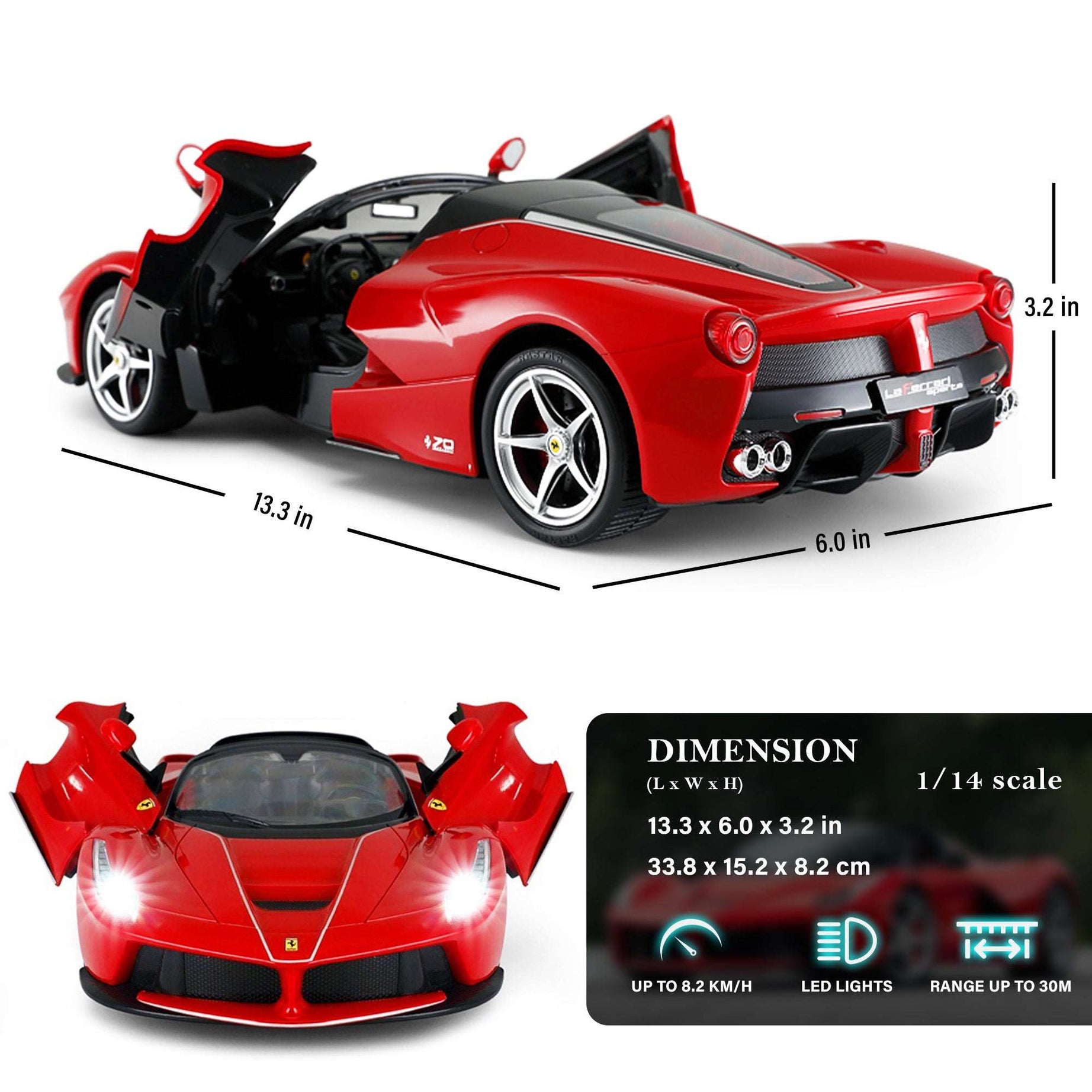 Rastar LaFerrari Aperta RC Car 1/14 Scale Licensed Remote Control Toy Car with Drift Function Button, Open Doors, and Working Lights | Perfect Gift for 6+ Ages