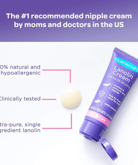 Lansinoh HPA Lanolin Nipple Cream for Breastfeeding | 100% Natural, Hypoallergenic & Safe for Baby | Soothes Sore & Cracked Nipples | No Removal Needed Before Nursing | Available in 10ml & 40g - MINIMEE KIDS