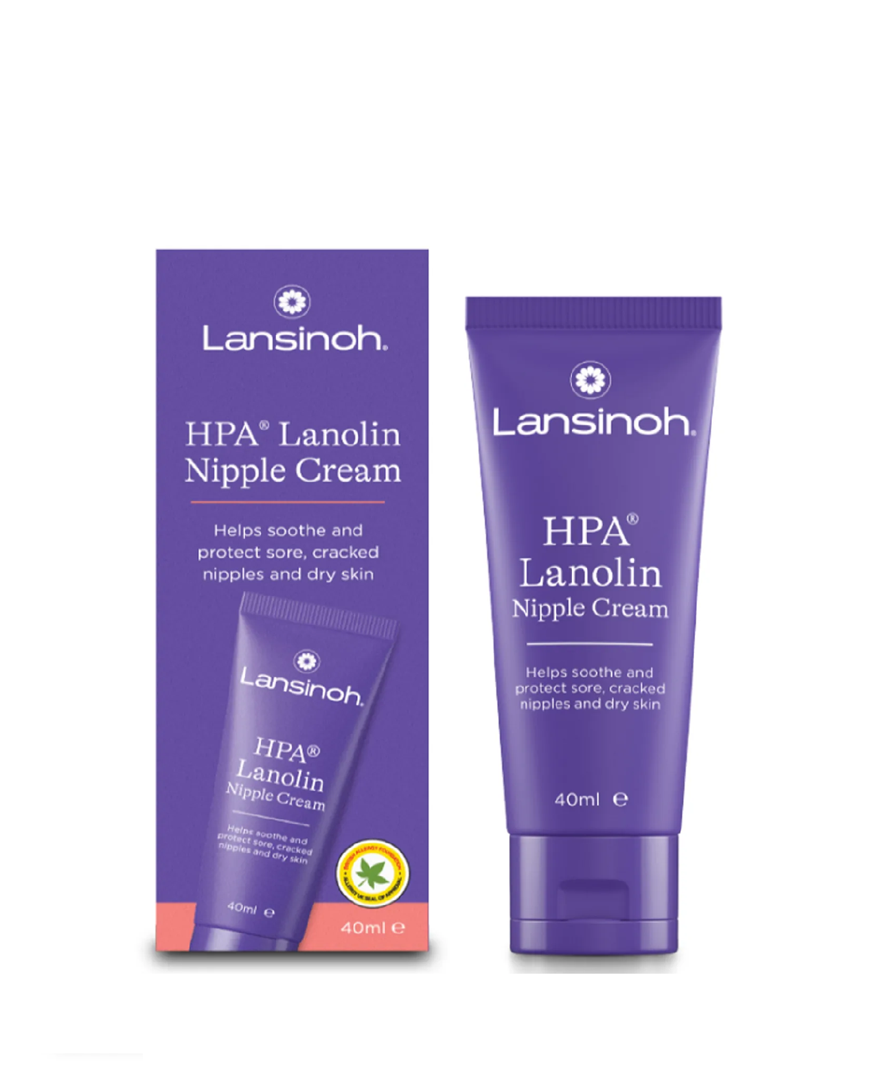 Lansinoh HPA Lanolin Nipple Cream for Breastfeeding | 100% Natural, Hypoallergenic & Safe for Baby | Soothes Sore & Cracked Nipples | No Removal Needed Before Nursing | Available in 10ml & 40g