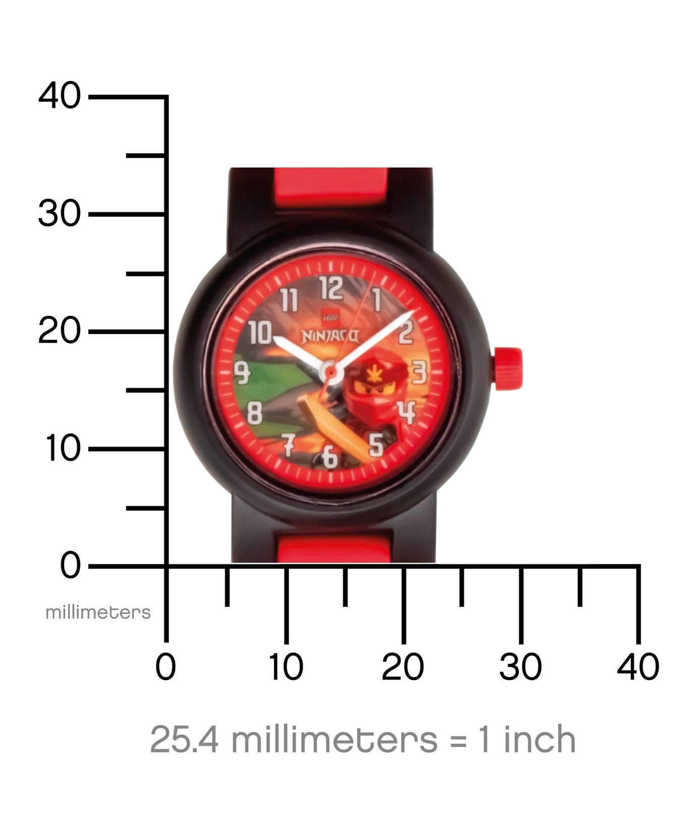 LEGO Ninjago 8021643 KAI Buildable Minifigure Link Watch, with Interchangeable Links, Analog Display, and Integrated Kai Minifigure, Water-Resistant Toy for Kids Aged 6+ (24 Pieces)
