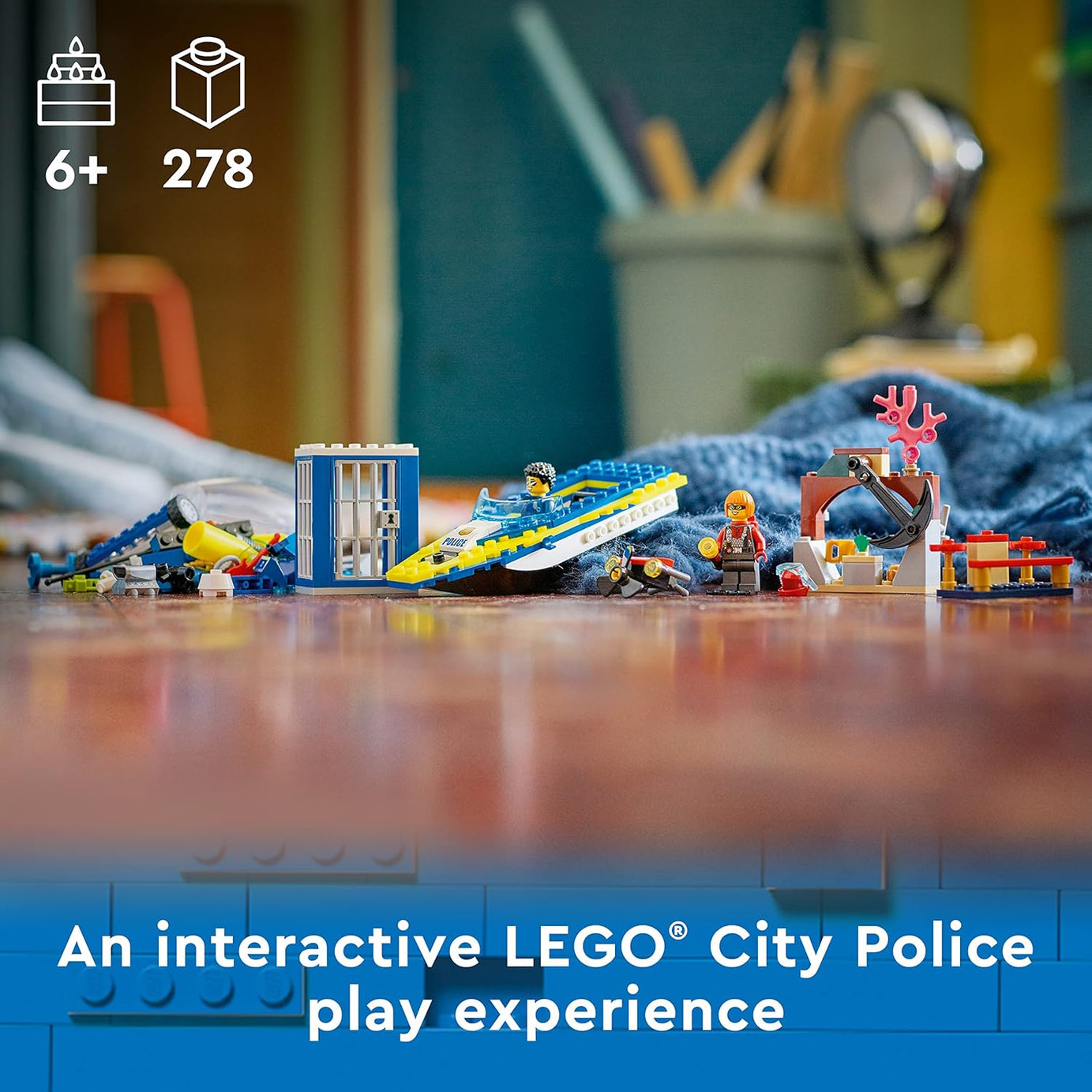 LEGO City 60355 Water Police Detective Mission 278 Pieces Building Kit for Ages 6+ Years