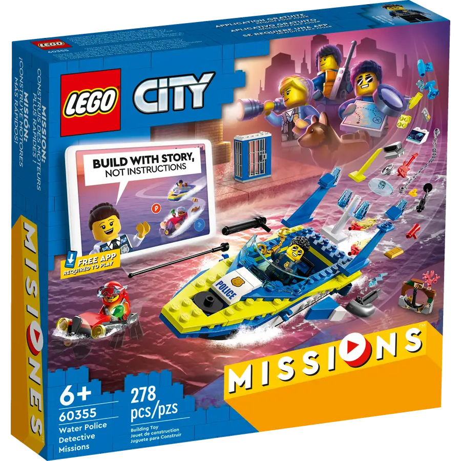 LEGO City 60355 Water Police Detective Mission 278 Pieces Building Kit for Ages 6+ Years