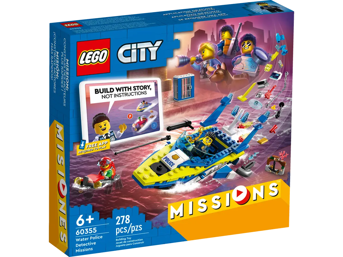 LEGO City 60355 Water Police Detective Mission 278 Pieces Building Kit for Ages 6+ Years