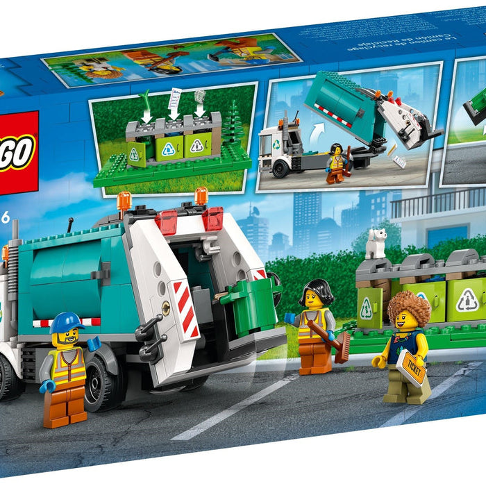 LEGO City 60386 Recycling Truck Toy for Kids Aged 6+ | Movable Recycling Containers | 261 Pieces | Fun Eco-Themed Playset for Creative Kids