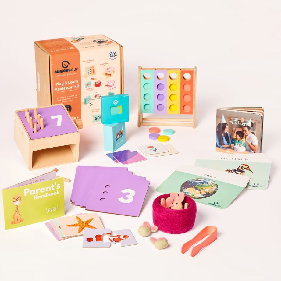 Curious Cub Play & Learn Montessori Kit | Level 11 for 24 Months+ | 10 Engaging Educational Toys