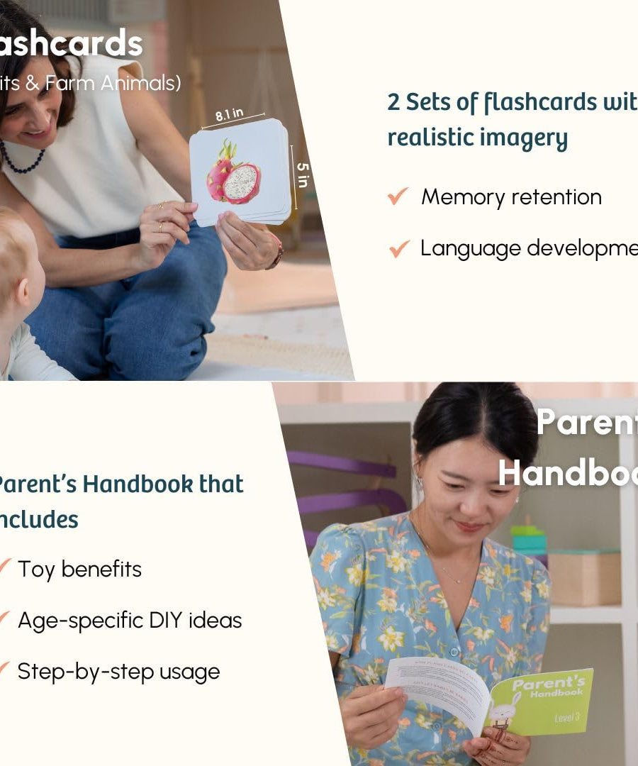 Curious Cub Level 3 Montessori Play & Learn Kit (5 Months+) | Sensory & Motor Skill Development Baby Toys | Made in India | minimee kids