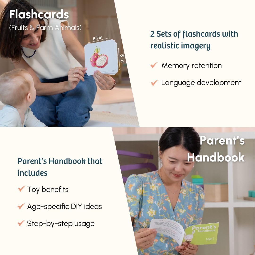 Curious Cub Level 3 Montessori Play & Learn Kit (5 Months+) | Sensory & Motor Skill Development Baby Toys | Made in India | minimee kids