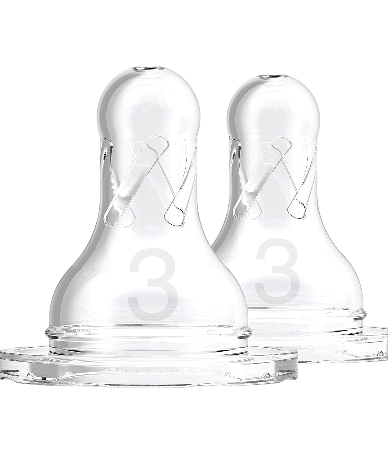 Dr. Brown's Natural Flow Level 3 Silicone Teats for Babies 6 Months and Above | Medium Flow Anti-Colic Teats for Narrow Bottles | BPA-Free, Safe, and Comfortable | Pack of 2