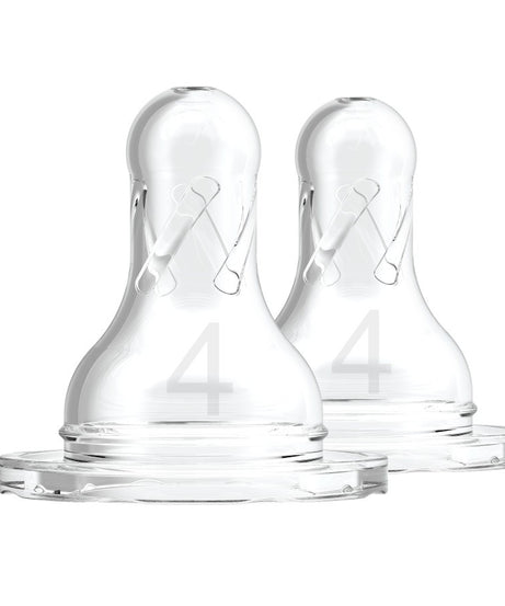 Dr Brown's Natural Flow Level 4 Silicone Nipple for Narrow bottles | Pack of 2 Teats