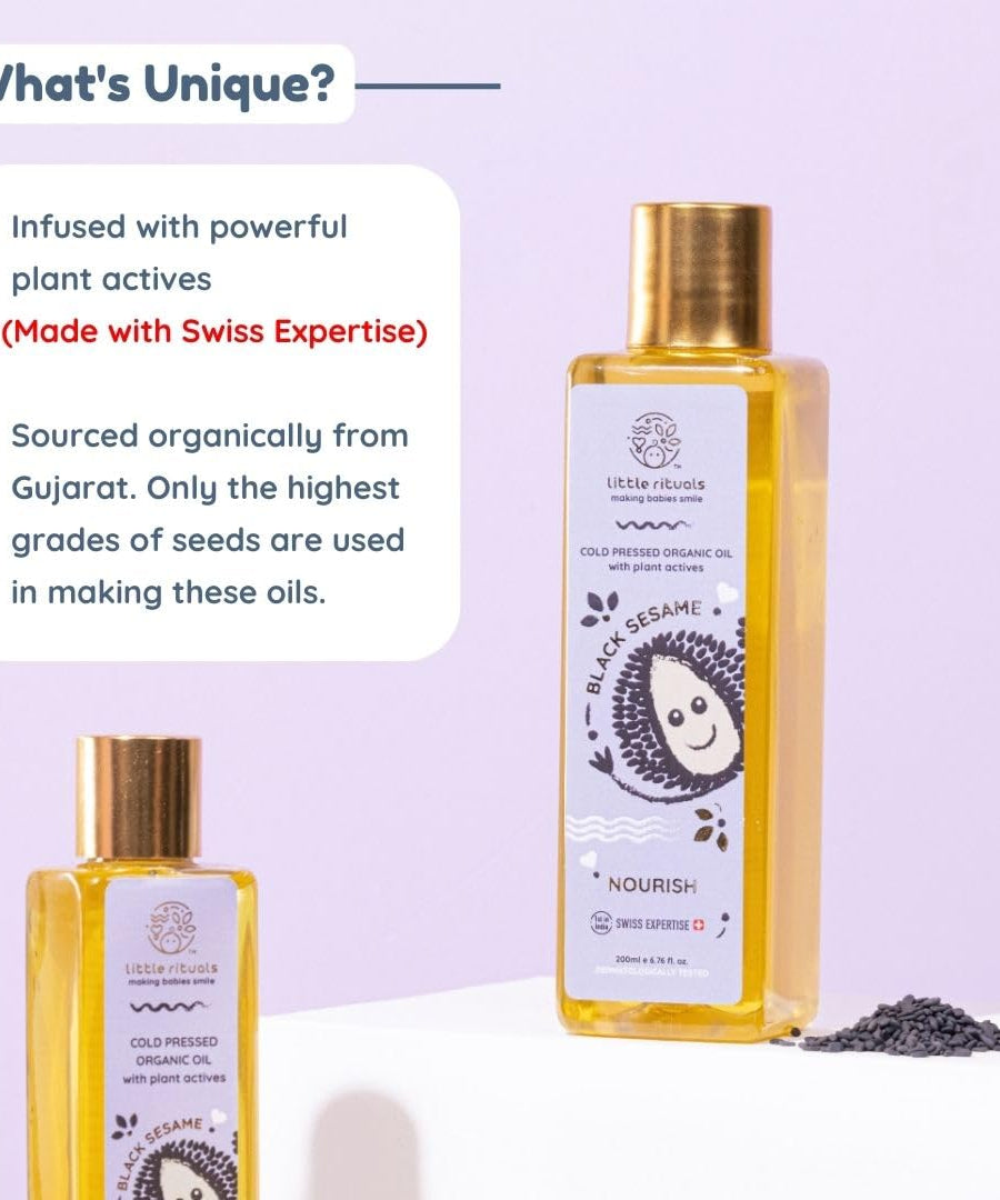 Little Rituals Black Sesame Cold Pressed Organic Oil Nourish - 100ml