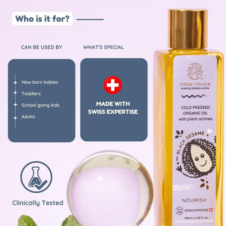 Little Rituals Black Sesame Cold Pressed Organic Oil Nourish - 100ml