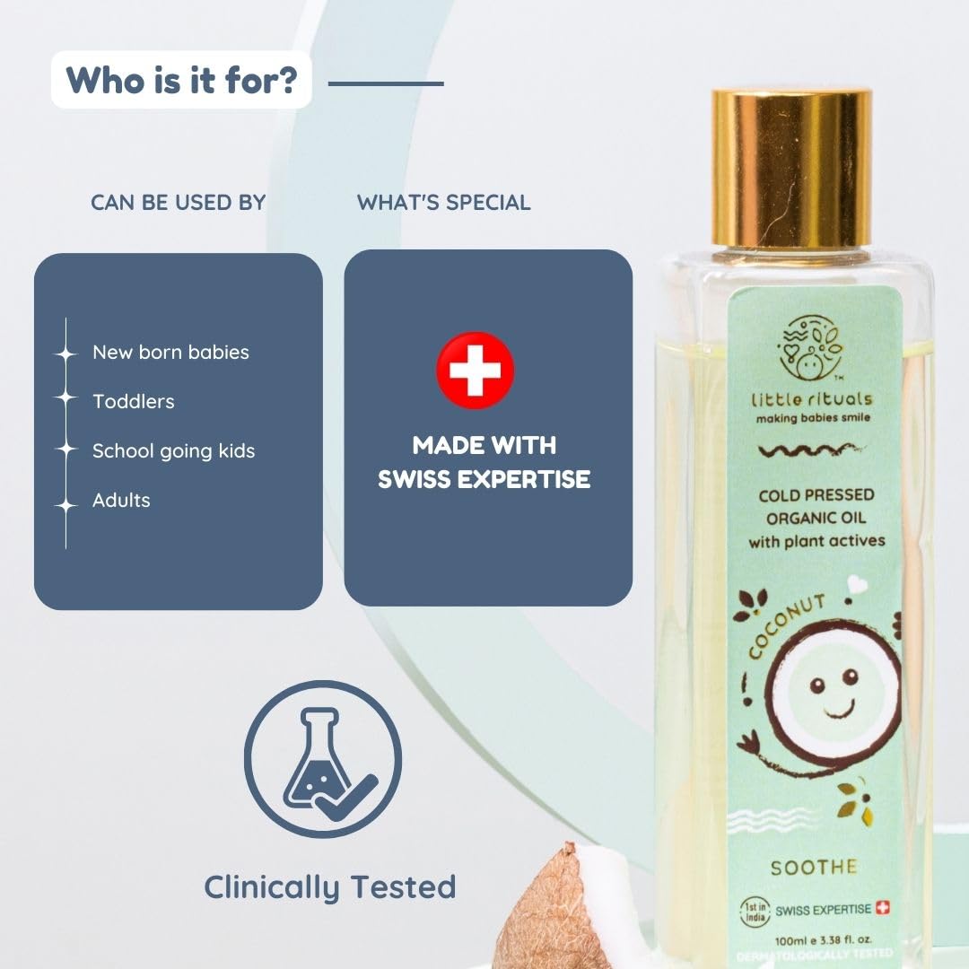 Little Rituals Soothe Coconut Cold Pressed Organic Oil with Plant actives - 200ml