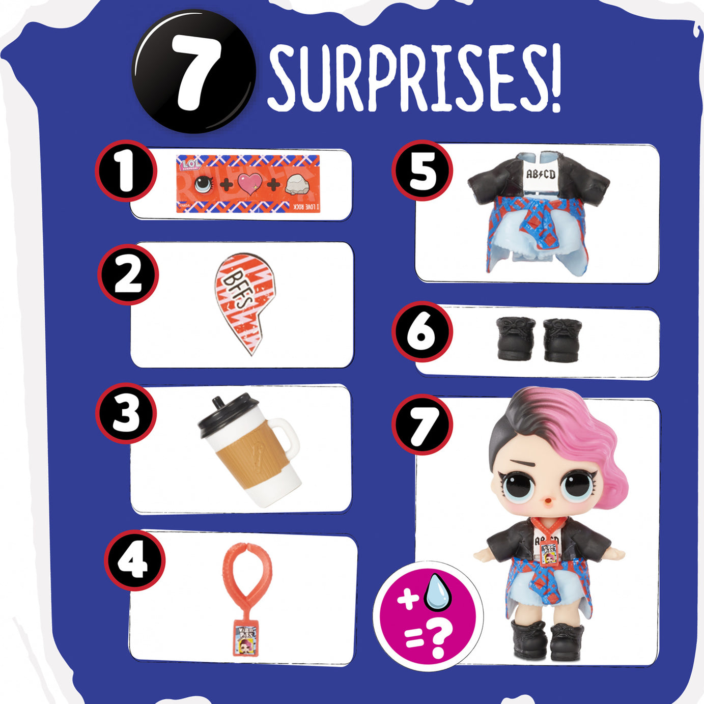 L.O.L. Surprise! BFF Sweethearts Rocker Doll – Let’s Be Friends! | Fan-Favorite Valentine’s Edition with 7 Surprises Including Outfit, Accessory, and Water Reveal | Limited Edition Sister of Rocker Boi