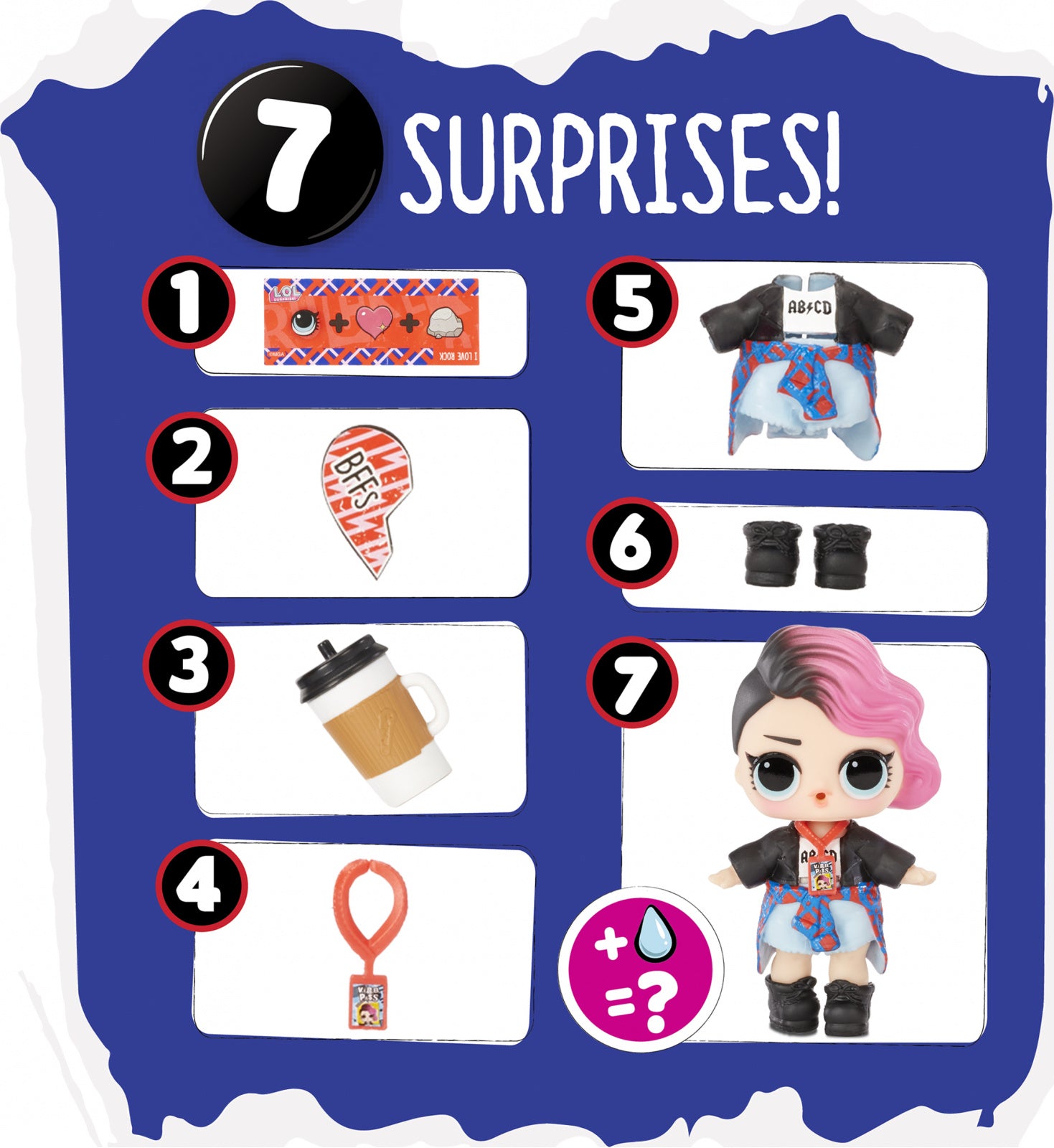 L.O.L. Surprise! BFF Sweethearts Rocker Doll – Let’s Be Friends! | Fan-Favorite Valentine’s Edition with 7 Surprises Including Outfit, Accessory, and Water Reveal | Limited Edition Sister of Rocker Boi
