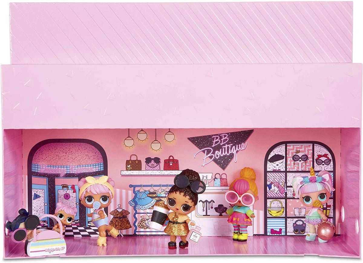 LOL Surprise Mini Shops 3-in-1 Boutique Playset with Exclusive Gold Doll | Display Case, Carry Case & Pretend Play Set for Girls 3+ | Holds 55+ Dolls & Accessories - MINIMEE KIDS