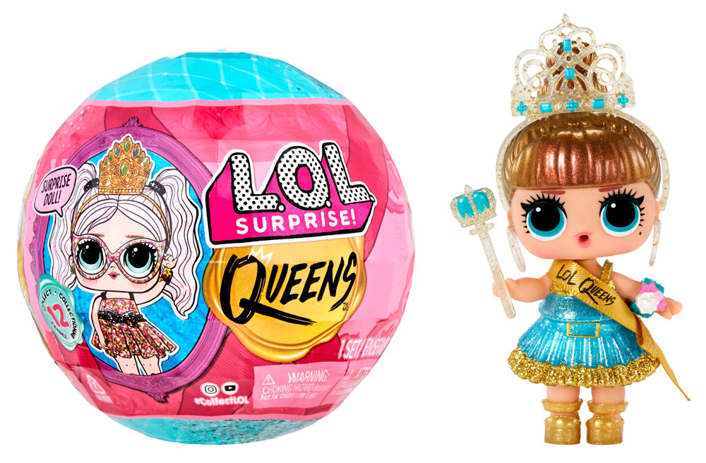L.O.L. Surprise! Queens Doll – Royal Edition with 9 Surprises | Throne, Tiara, Fashion Accessories | Collectible Ball with Secret Royal Theme | Styles May Vary