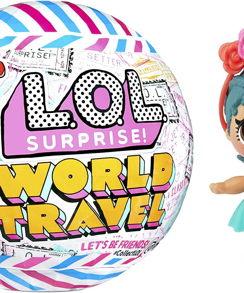 L.O.L. Surprise! World Travel Doll – 8 Surprises Inside Including Passport, Water Reveal & Fashion Accessories | Travel-Themed Collectible in Globe Packaging with Stand | Styles May Vary - MINIMEE KIDS