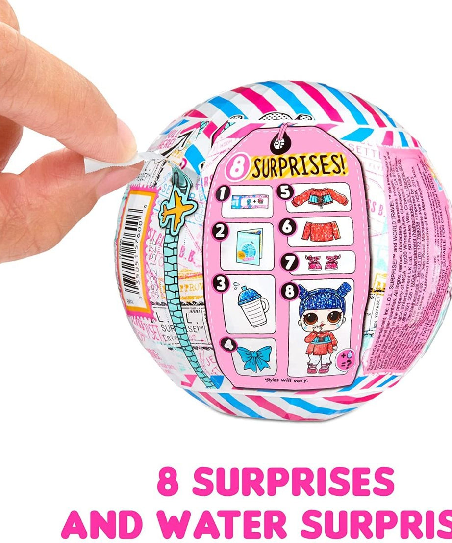 L.O.L. Surprise! World Travel Doll – 8 Surprises Inside Including Passport, Water Reveal & Fashion Accessories | Travel-Themed Collectible in Globe Packaging with Stand | Styles May Vary - MINIMEE KIDS
