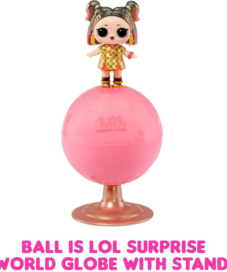 L.O.L. Surprise! World Travel Doll – 8 Surprises Inside Including Passport, Water Reveal & Fashion Accessories | Travel-Themed Collectible in Globe Packaging with Stand | Styles May Vary - MINIMEE KIDS