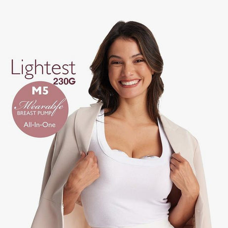 Momcozy M5 Wearable Single Breast Pump – Painless Horizontal Pumping with Vibrate-to-Pump Mode, Hands-Free & Ultra-Lightweight Design