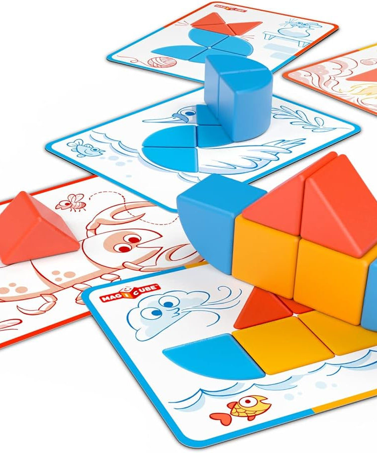 Geomag Magicube Magnetic Building Blocks & Fun Card Activities 16 Pieces For Ages 2-5 Years