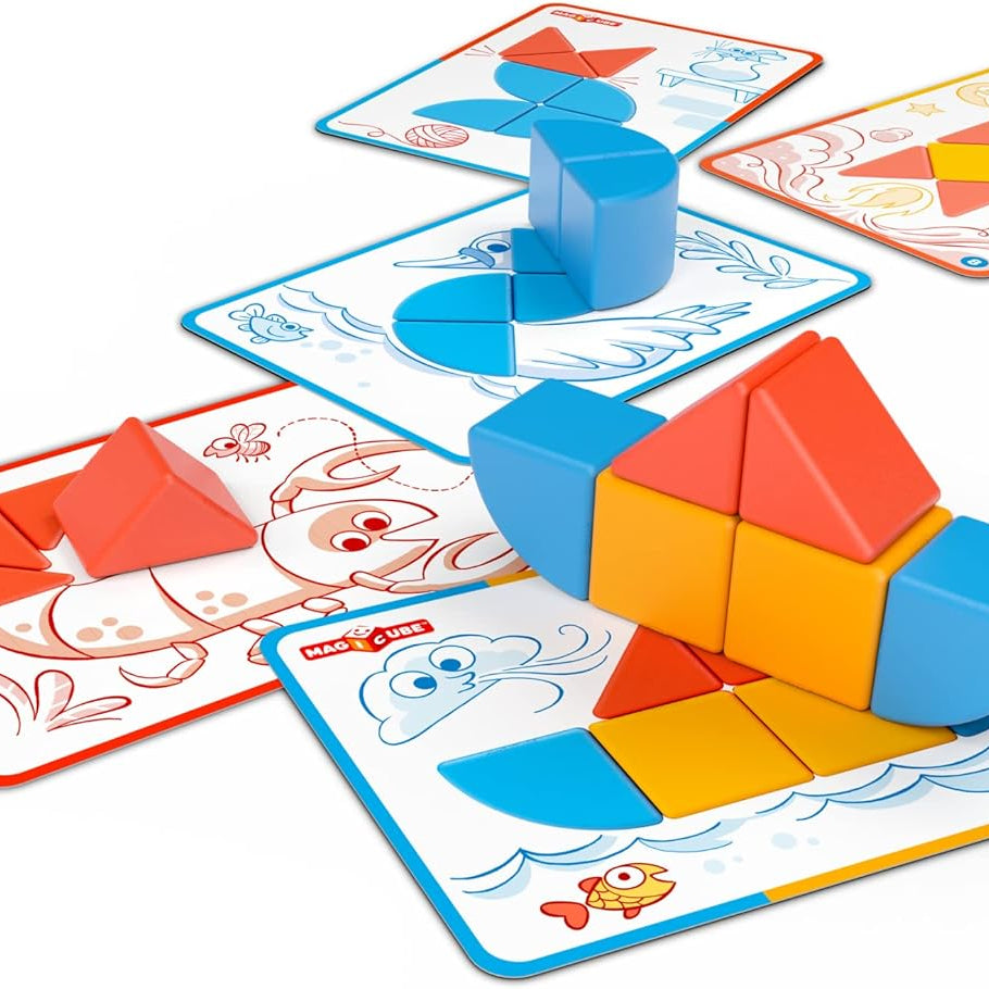 Geomag Magicube Magnetic Building Blocks & Fun Card Activities 16 Pieces For Ages 2-5 Years