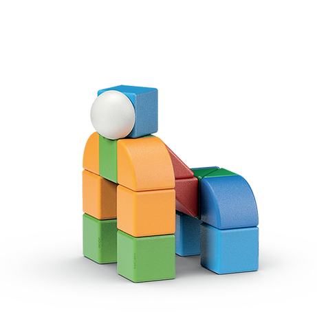 Geomag Magicube Little World 25 Pieces Magnetic Building Blocks with Magnetic Wheels For Ages 1-5 Years