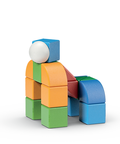 Geomag Magicube Little World 25 Pieces Magnetic Building Blocks with Magnetic Wheels For Ages 1-5 Years
