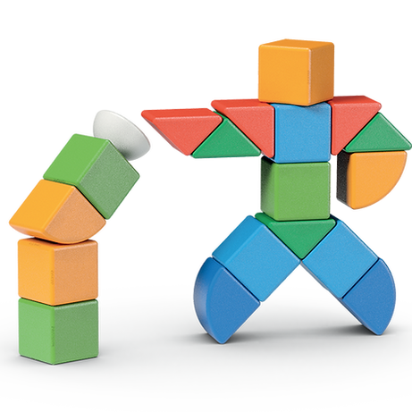 Geomag Magicube Little World 25 Pieces Magnetic Building Blocks with Magnetic Wheels For Ages 1-5 Years