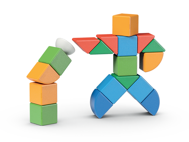 Geomag Magicube Little World 25 Pieces Magnetic Building Blocks with Magnetic Wheels For Ages 1-5 Years