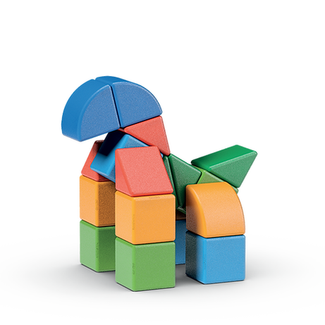 Geomag Magicube Little World 25 Pieces Magnetic Building Blocks with Magnetic Wheels For Ages 1-5 Years