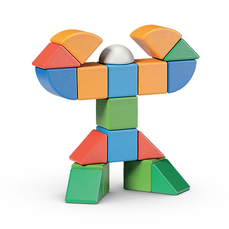 Geomag Magicube Little World 25 Pieces Magnetic Building Blocks with Magnetic Wheels For Ages 1-5 Years