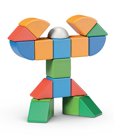 Geomag Magicube Little World 25 Pieces Magnetic Building Blocks with Magnetic Wheels For Ages 1-5 Years