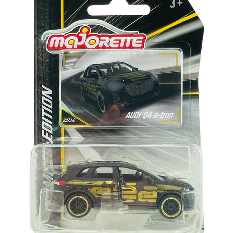 Majorette Limited Edition 9 Die-Cast Cars | 1:64 Scale Black & Gold Collector Series | Includes Audi Q4 e-tron, Porsche 917, Dodge Charger R/T & More | Pack of 1 | For Ages 3+