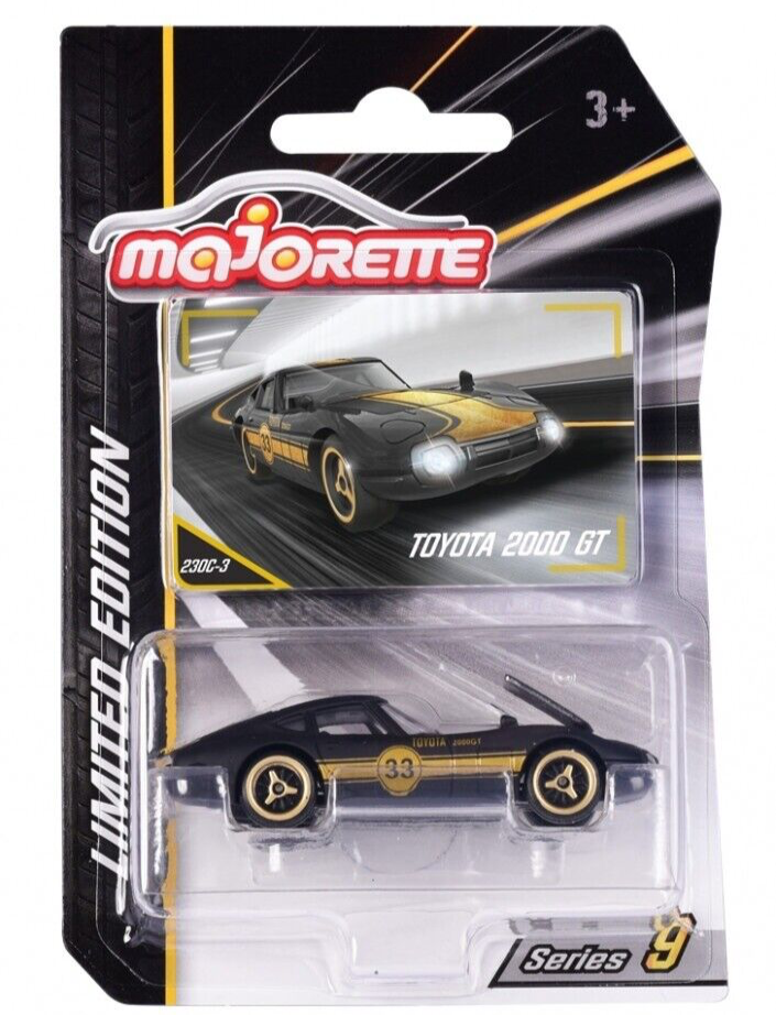 Majorette Limited Edition 9 Die-Cast Cars | 1:64 Scale Black & Gold Collector Series | Includes Audi Q4 e-tron, Porsche 917, Dodge Charger R/T & More | Pack of 1 | For Ages 3+