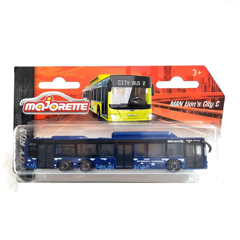 Majorette MAN City Bus Series - Lion’s City C & Lion’s Coach L | Die-Cast Model with Authentic Details | 1:110 Scale | Collector’s Edition | Free-Rolling Wheels