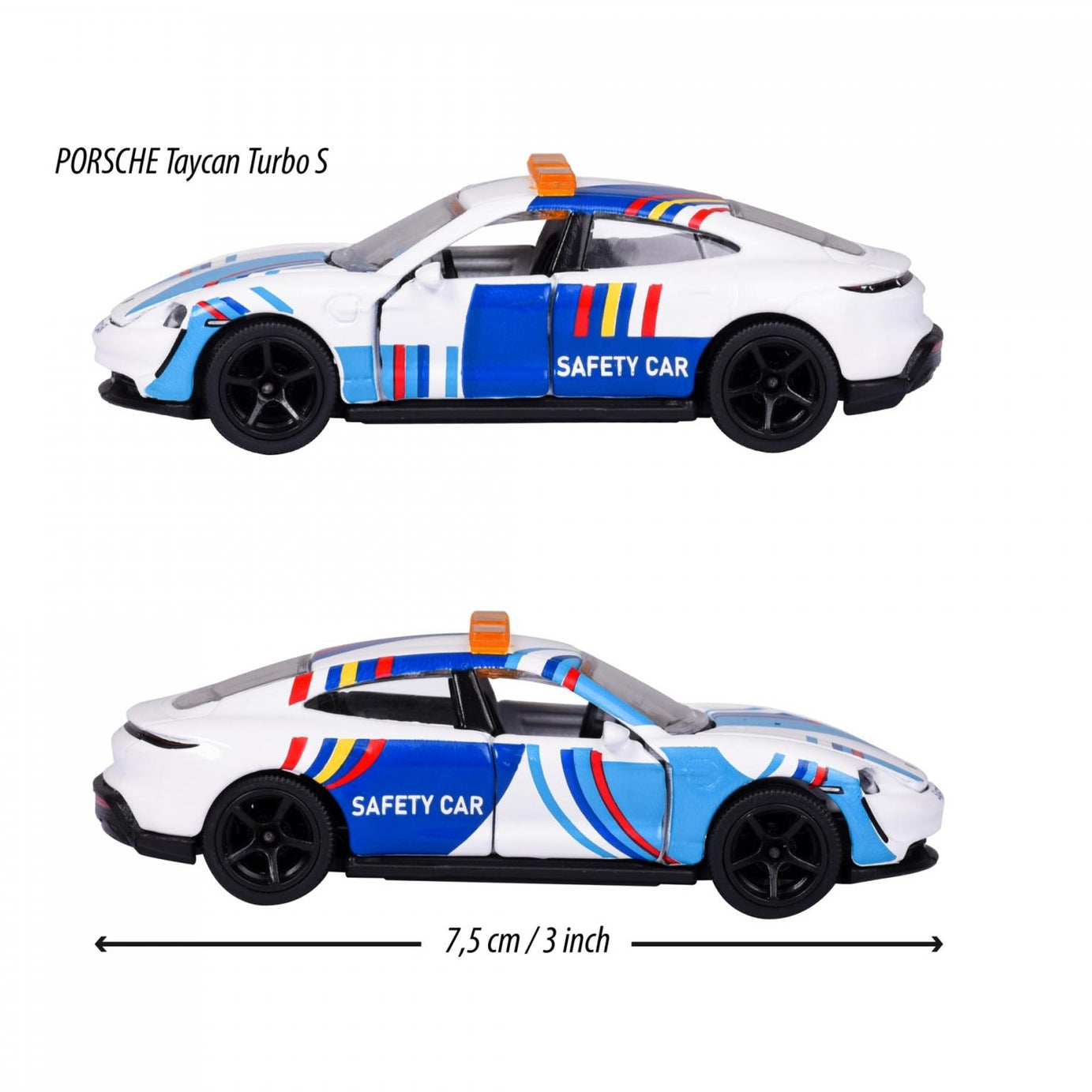 Majorette Porsche Edition - Porsche Taycan Turbo S Safety Car | Official Licensed Die-Cast Car with Metal Body, Rubber Tires, Suspension & Opening Parts | Collector’s Edition | 3+