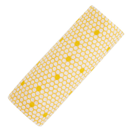 Malabar Baby Organic Muslin Swaddle - Hive Print | GOTS Certified Lightweight Cotton | 47" x 47" | Nature-Inspired Honeycomb Design for Newborns & Infants