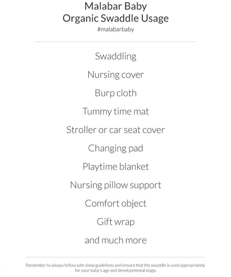 Malabar Baby Organic Muslin Swaddle - Hive Print | GOTS Certified Lightweight Cotton | 47" x 47" | Nature-Inspired Honeycomb Design for Newborns & Infants