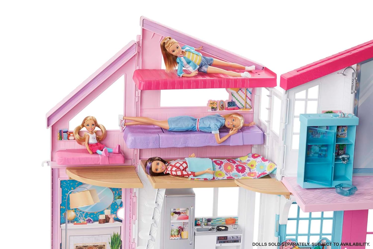 Barbie Malibu House 2-Story, 6-Room Dollhouse with Transformation Features and 25+ Accessories for Kids Ages 3 and Up