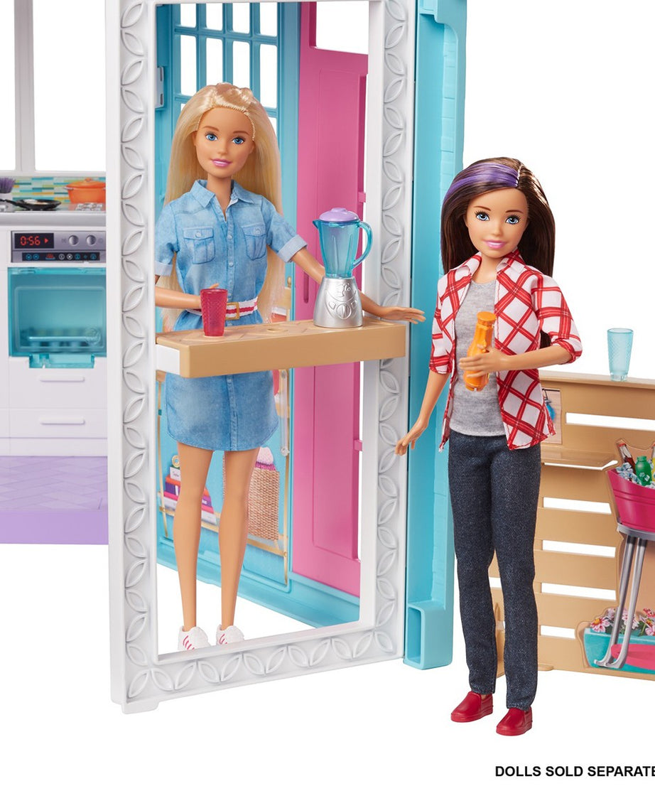 Barbie Malibu House 2-Story, 6-Room Dollhouse with Transformation Features and 25+ Accessories for Kids Ages 3 and Up